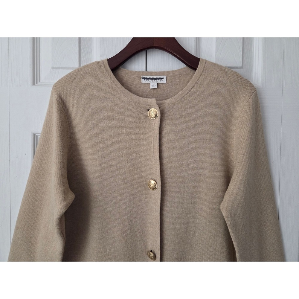 J. Crew Giselle Long‎ Sweater Blazer XS Beige Cotton NWT $168 CF095 - Picture 2 of 7